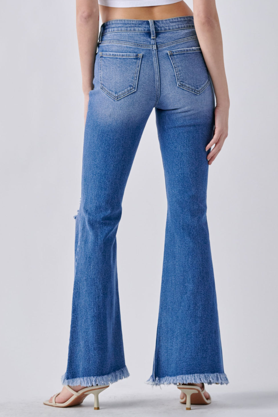AB38296MD Mid Rise Super Flare Jeans