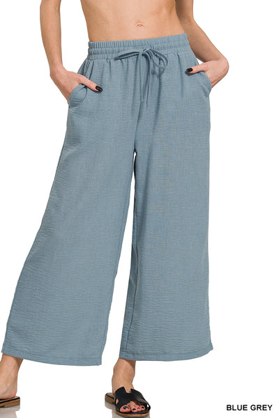 QP-7164D4 Woven Cropped Pants