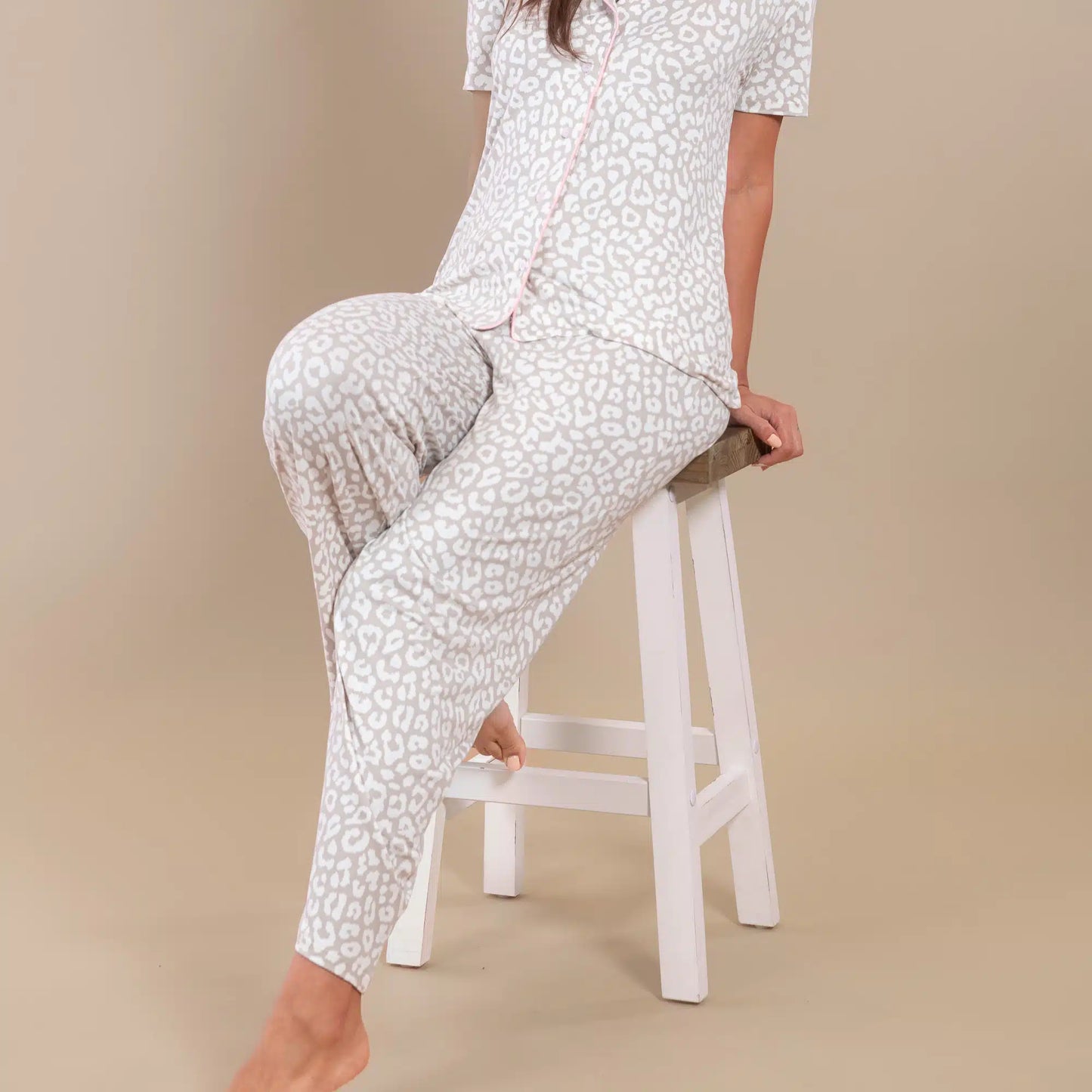 Taupe Leopard Pajama Pants