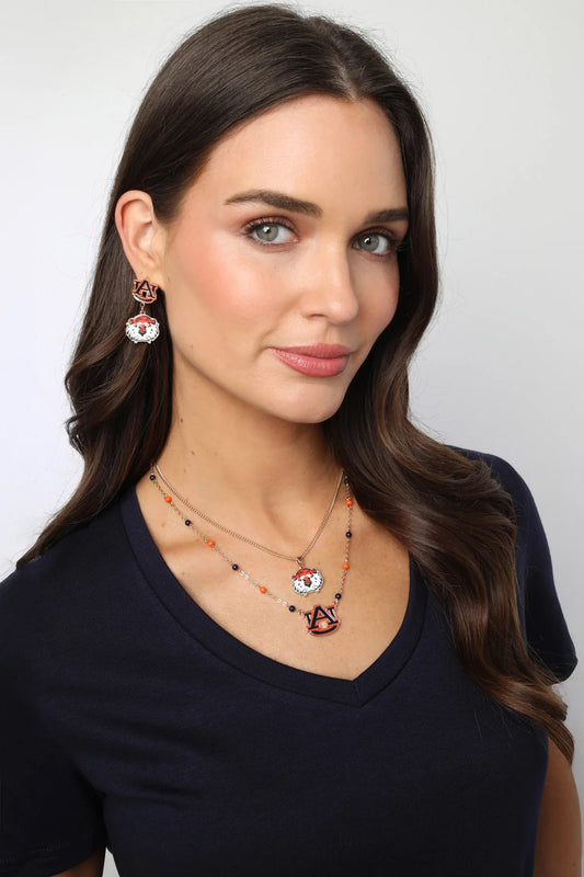 Auburn Tigers Enamel Drop Earrings
