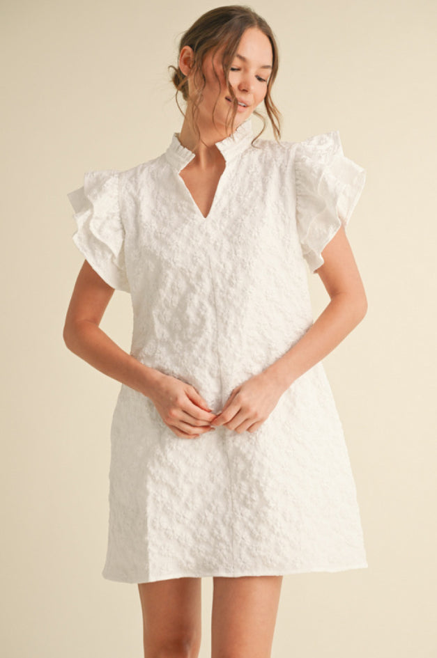 G13075 Floral Embroidered Dress