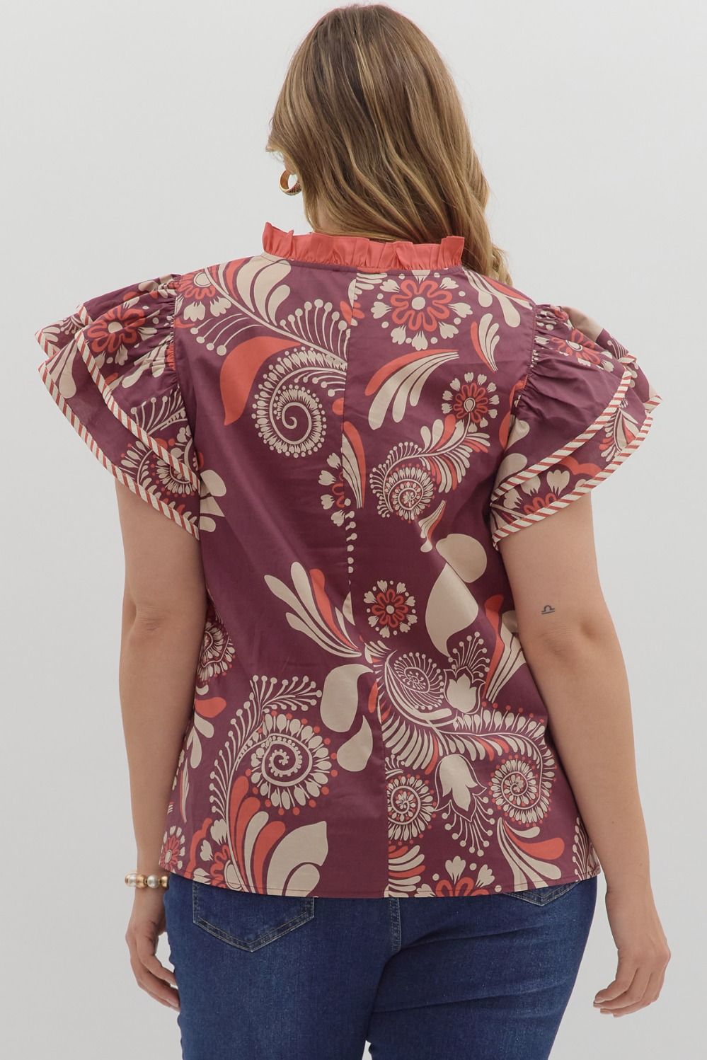 T27145P Curvy Paisley Print Top