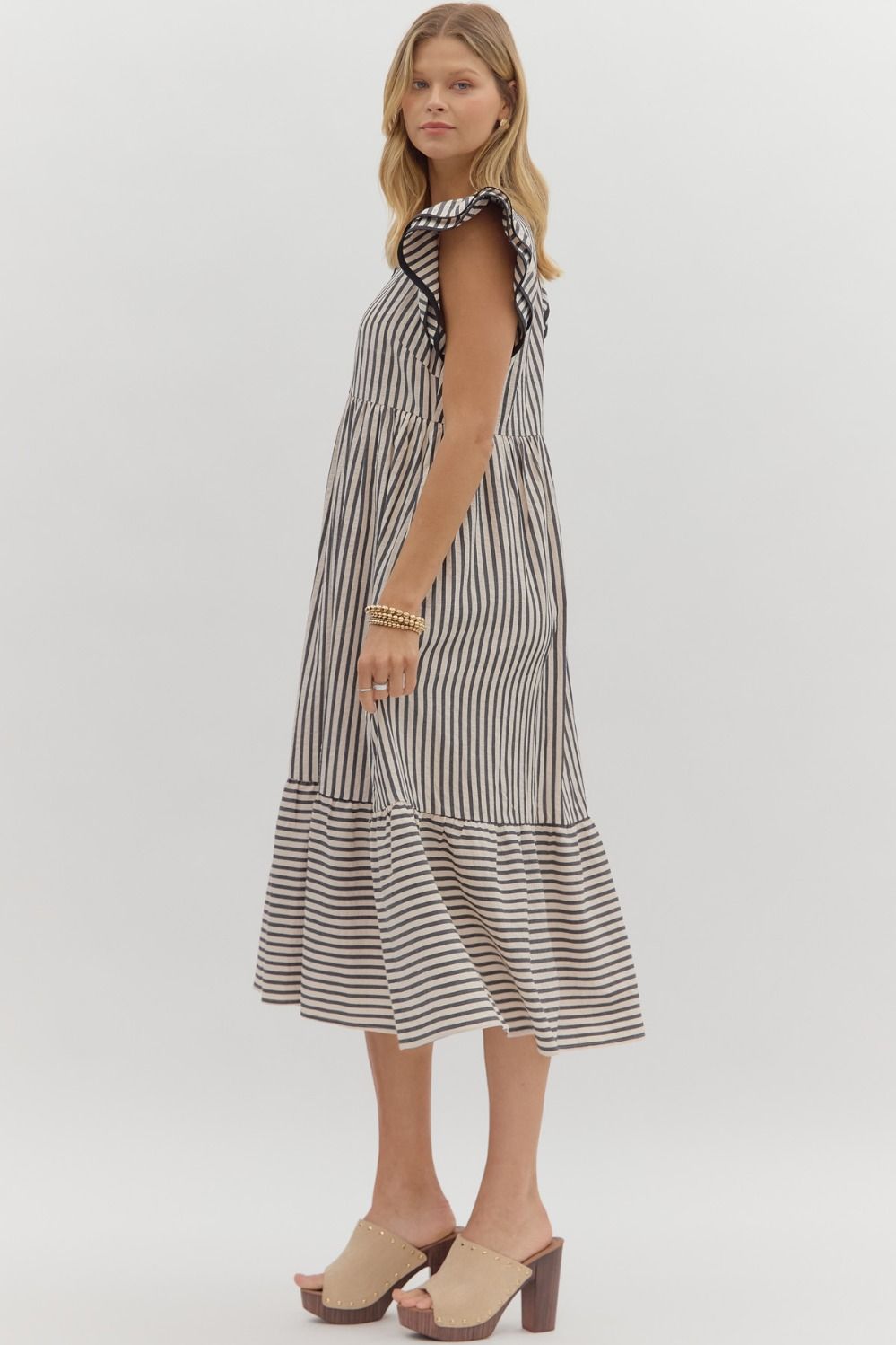 D26444 Textured Stripe Pattern Dress