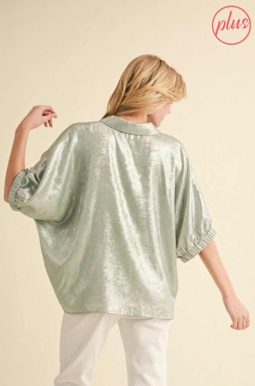 G13482-Plus Curvy Metallic Top