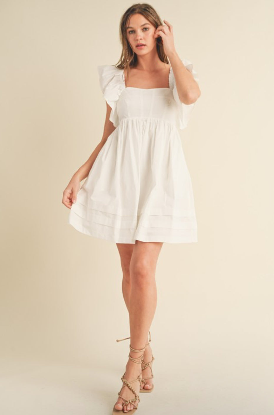 MDR3056 Flutter Sleeve Mini Dress