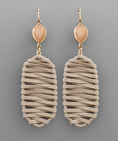 EP43770 Suede Feel Wrapped Earrings
