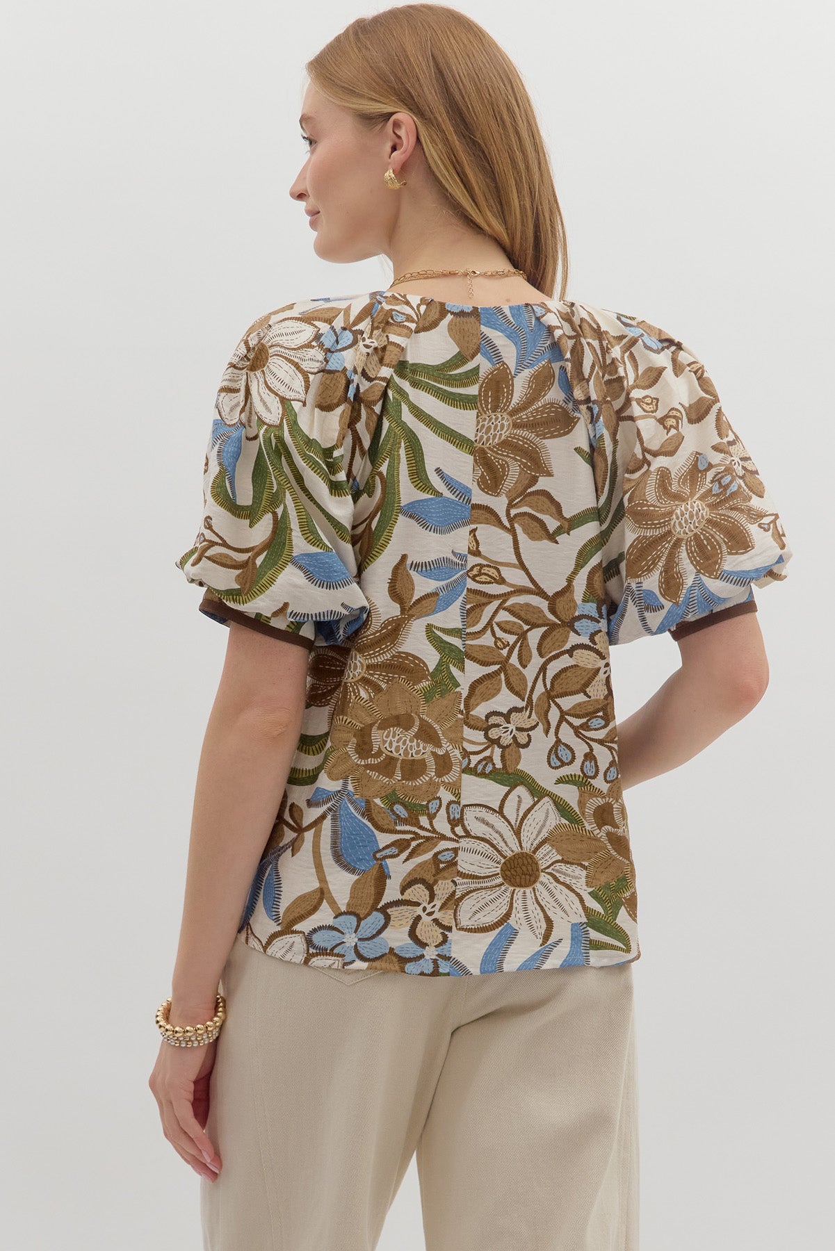 T27414 Botanical Print Top