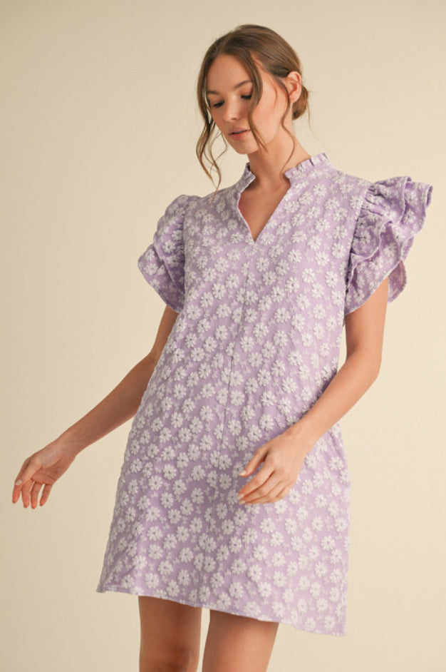 G13075 Floral Embroidered Dress