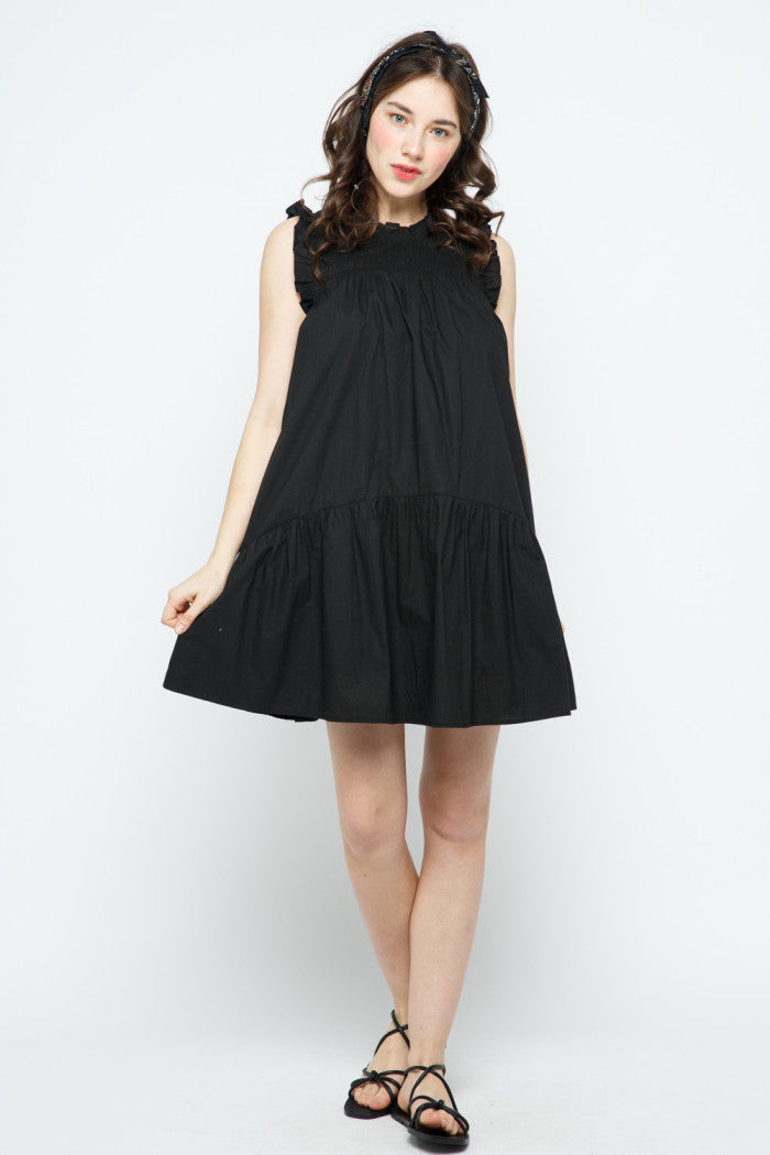 MDR9157 Shirred Cap Sleeve Dress