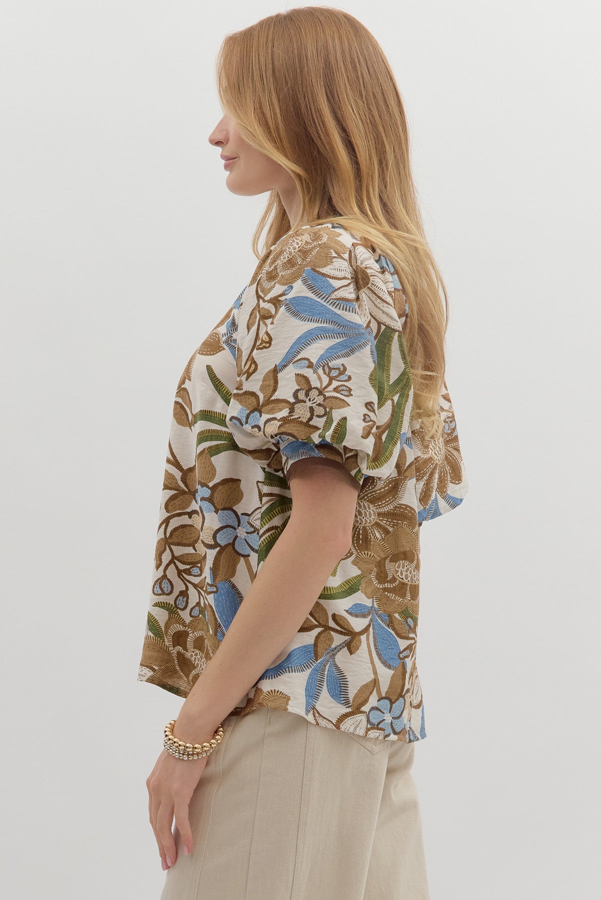 T27414 Botanical Print Top