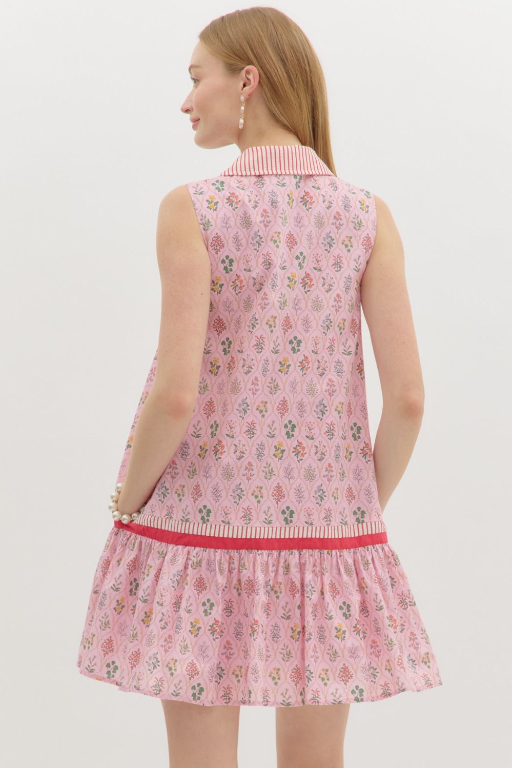 D26512 Floral Print Sleeveless Dress