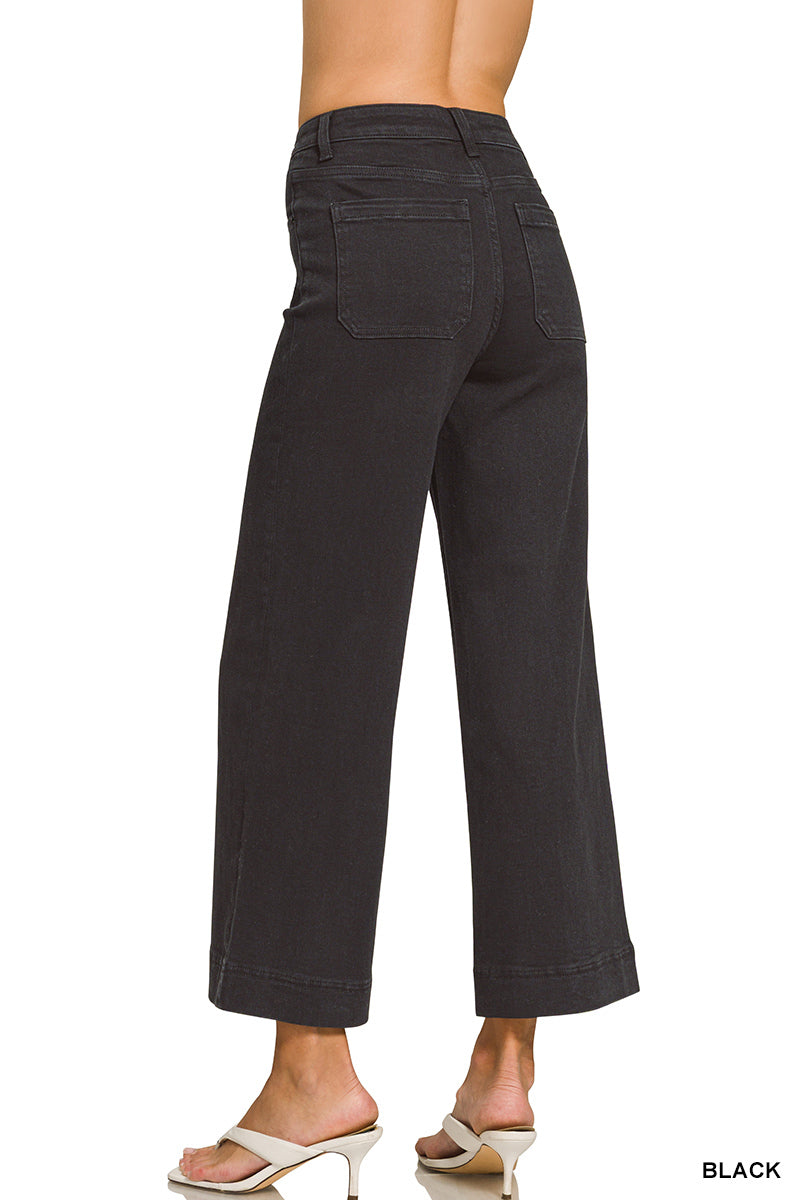DYP-9558BB Wide Leg Pintuck Jeans