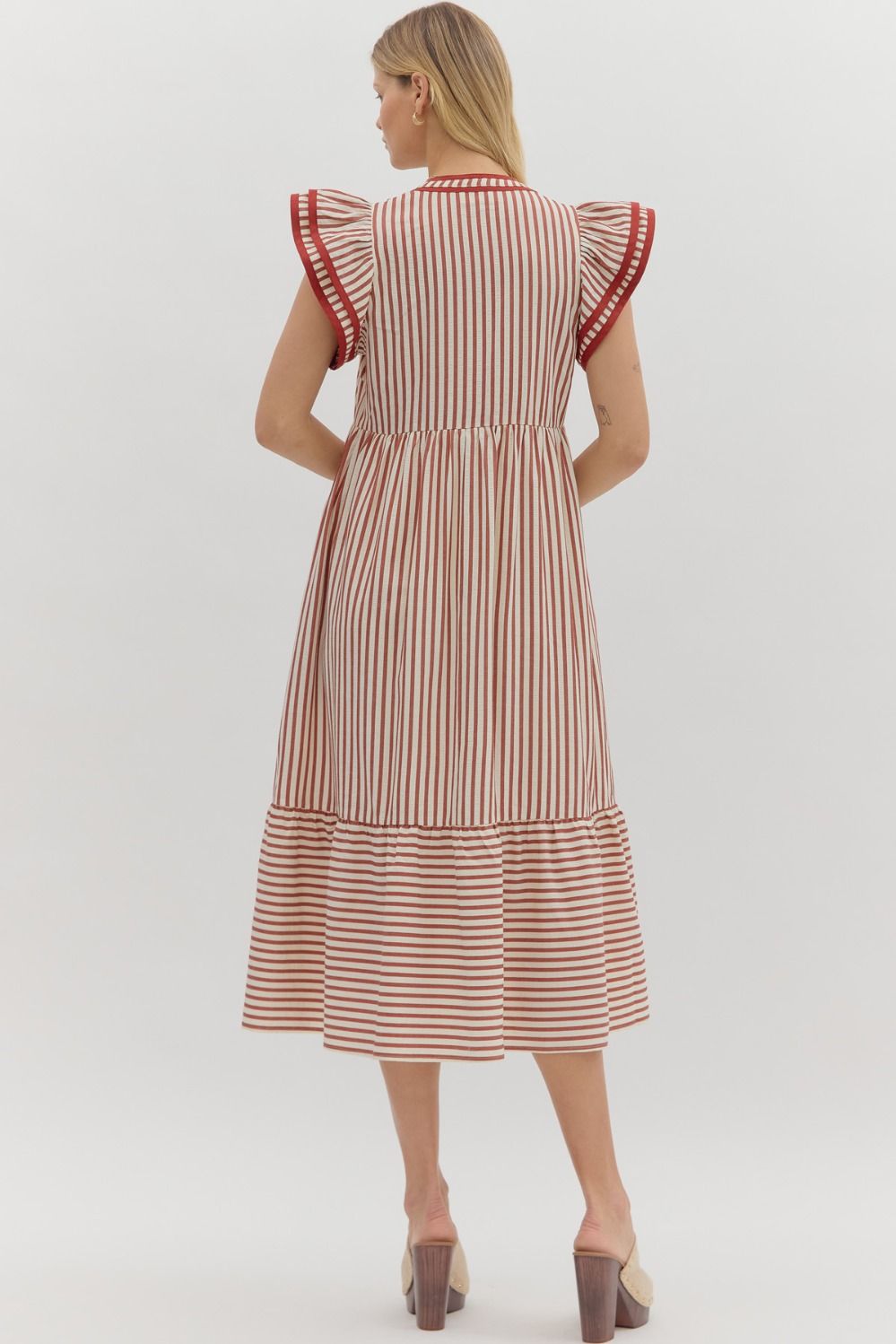 D26444 Textured Stripe Pattern Dress