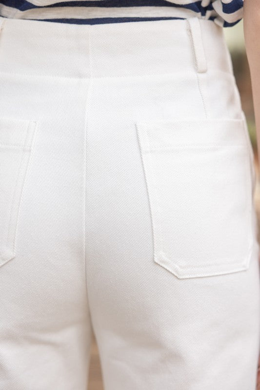 32551 Gold Button Detailed Pants