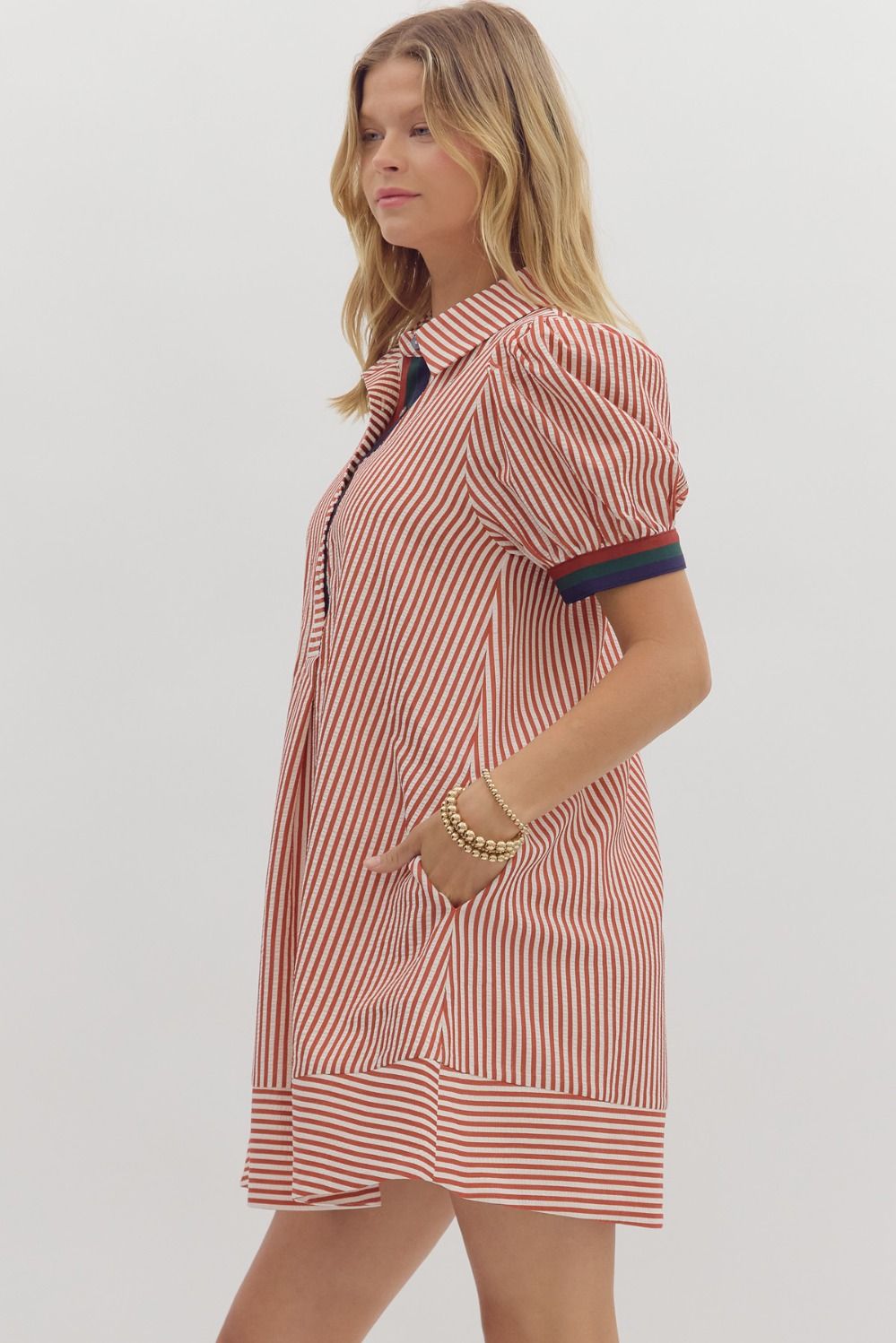 D25817 Stripe Pattern Dress