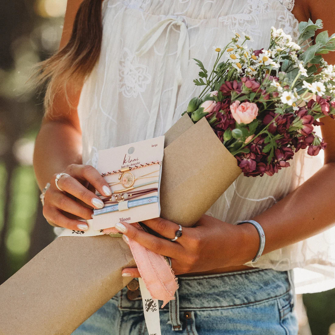 Bloom Hair Tie + Bracelet Set