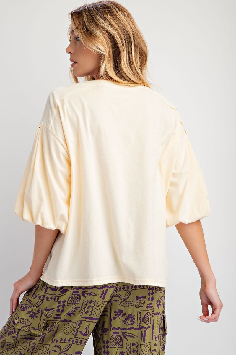 ET25243 Tweed Ribbon Patch Top
