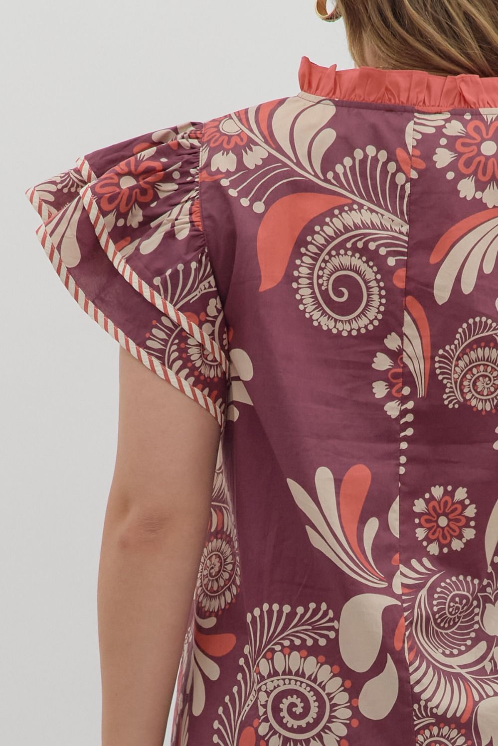 T27145P Curvy Paisley Print Top
