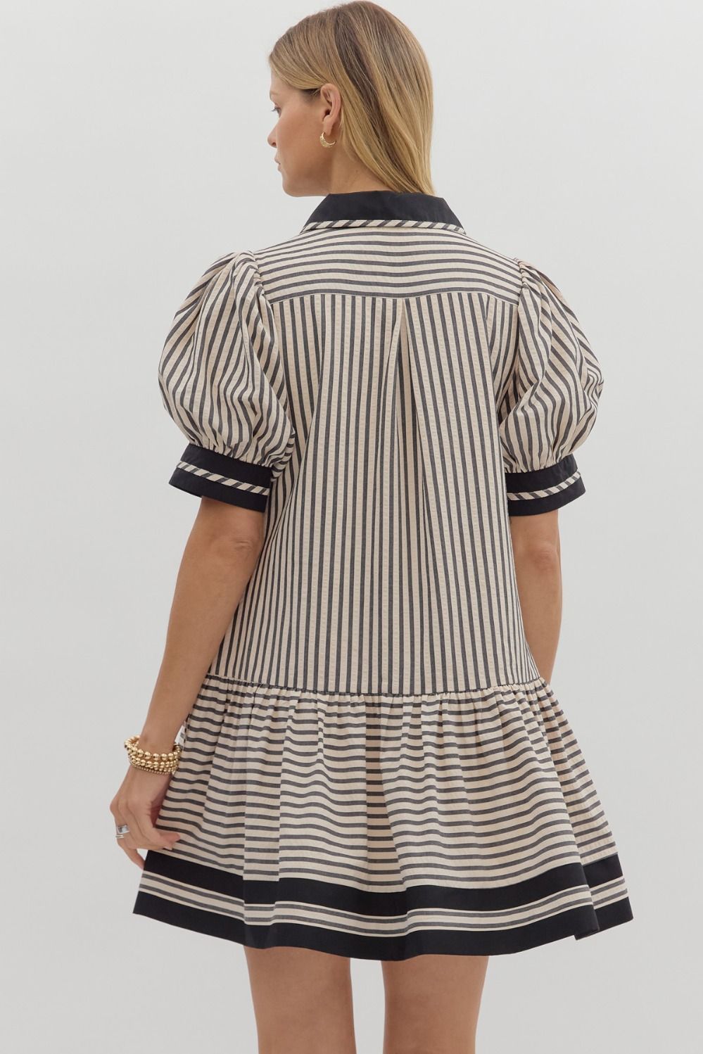 D27123 Textured Stripe Pattern Dress