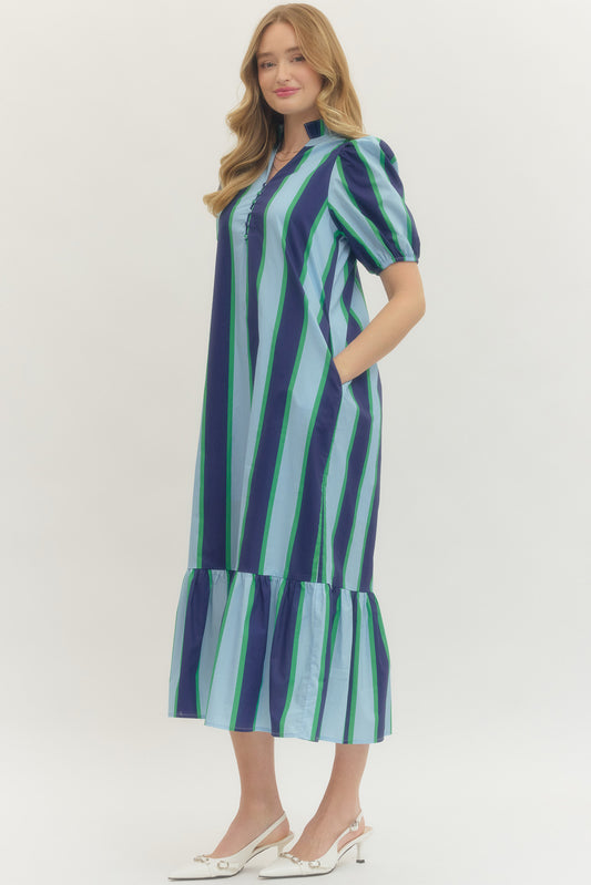 D30623 Stripe Midi Dress