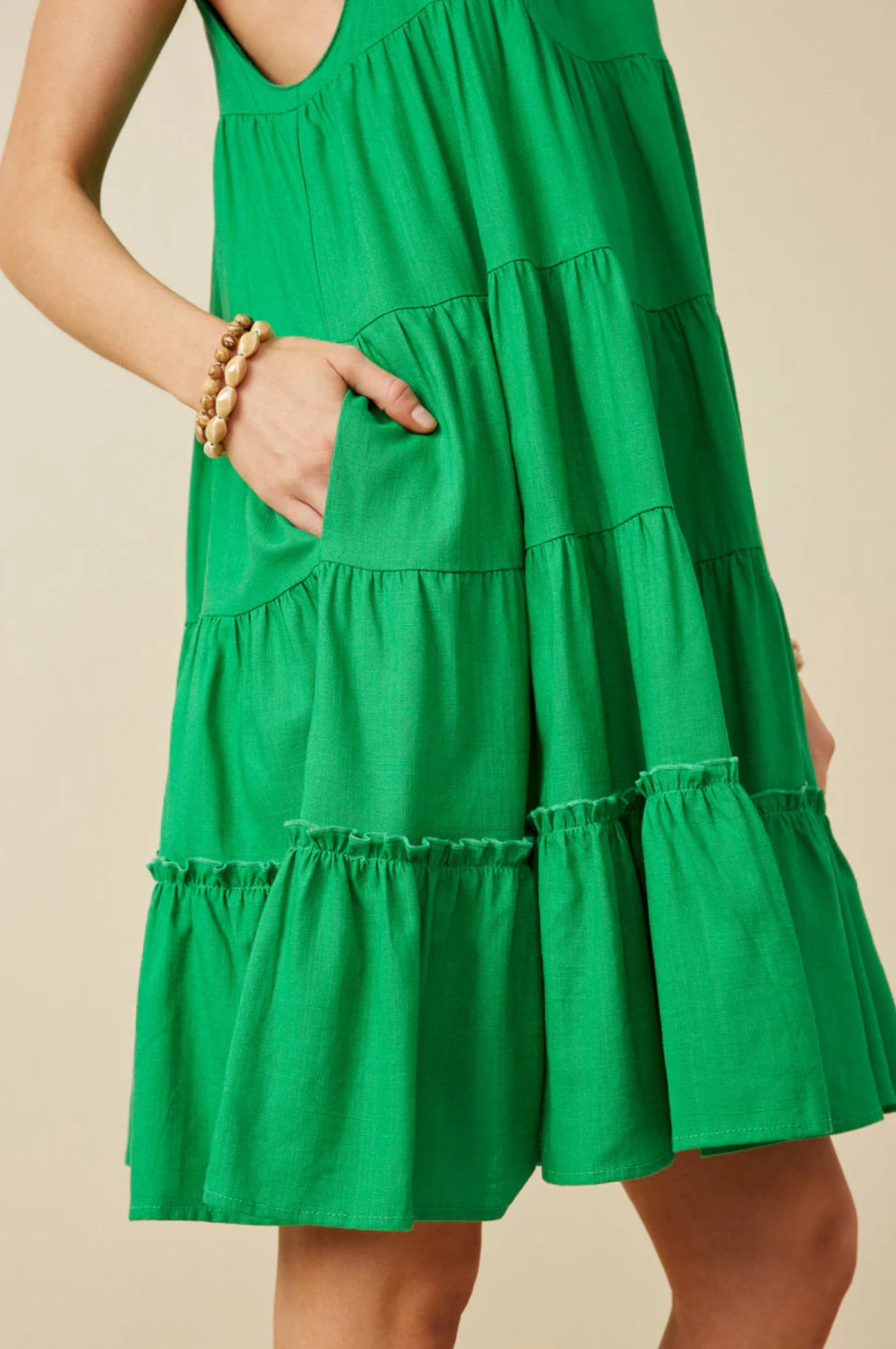 HY7188 Tiered Ruffle Cami Dress