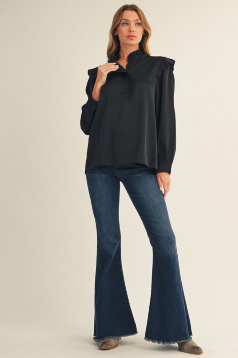 H12364-1 Solid Satin Top