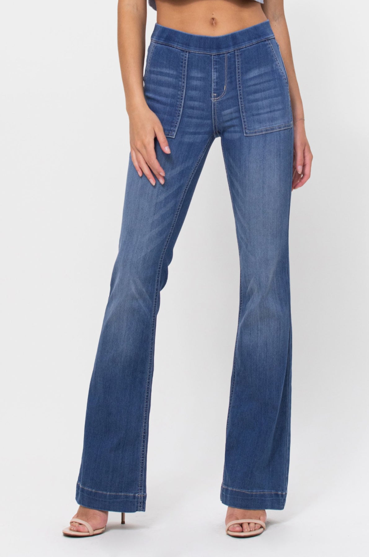 AB36651M Mid Rise Flare Jeggings