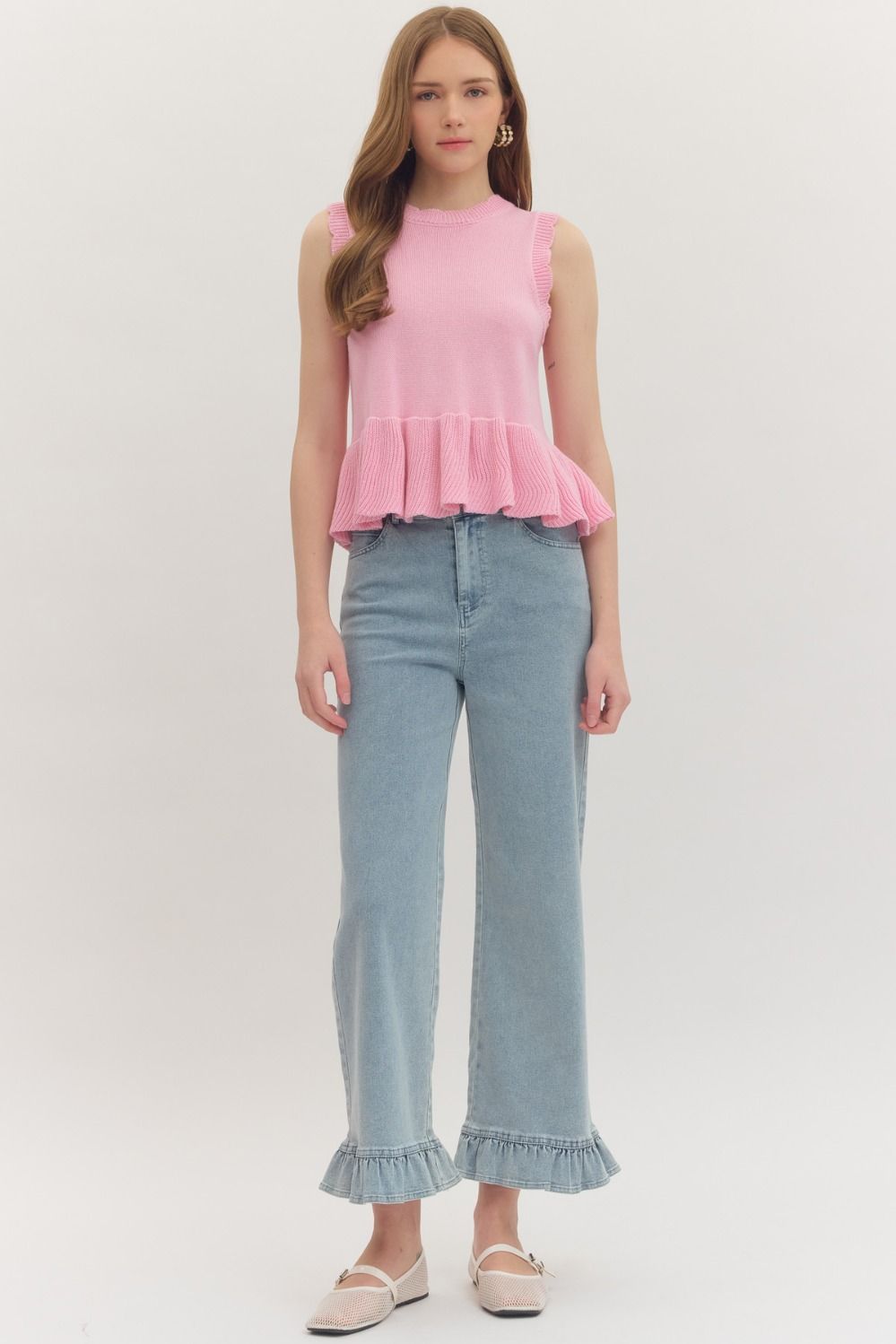 T29980 Sleeveless Peplum Top