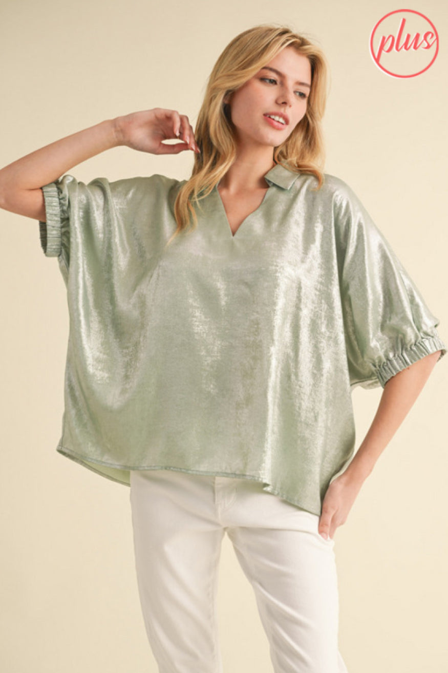 G13482-Plus Curvy Metallic Top