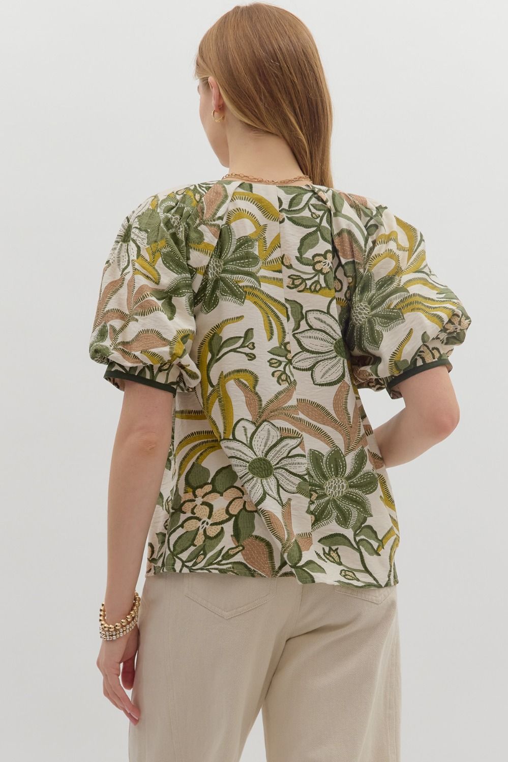 T27414 Botanical Print Top