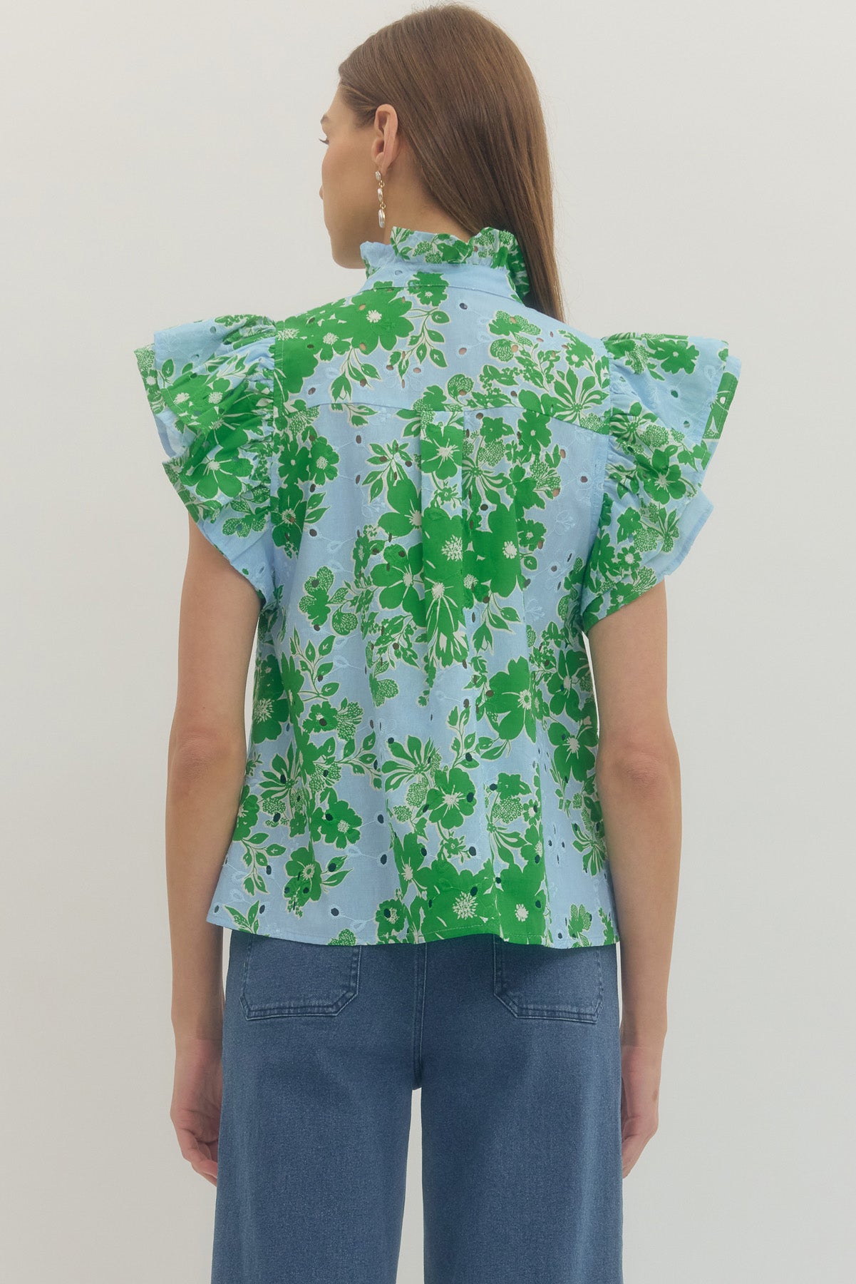 T30721 Floral Print Top