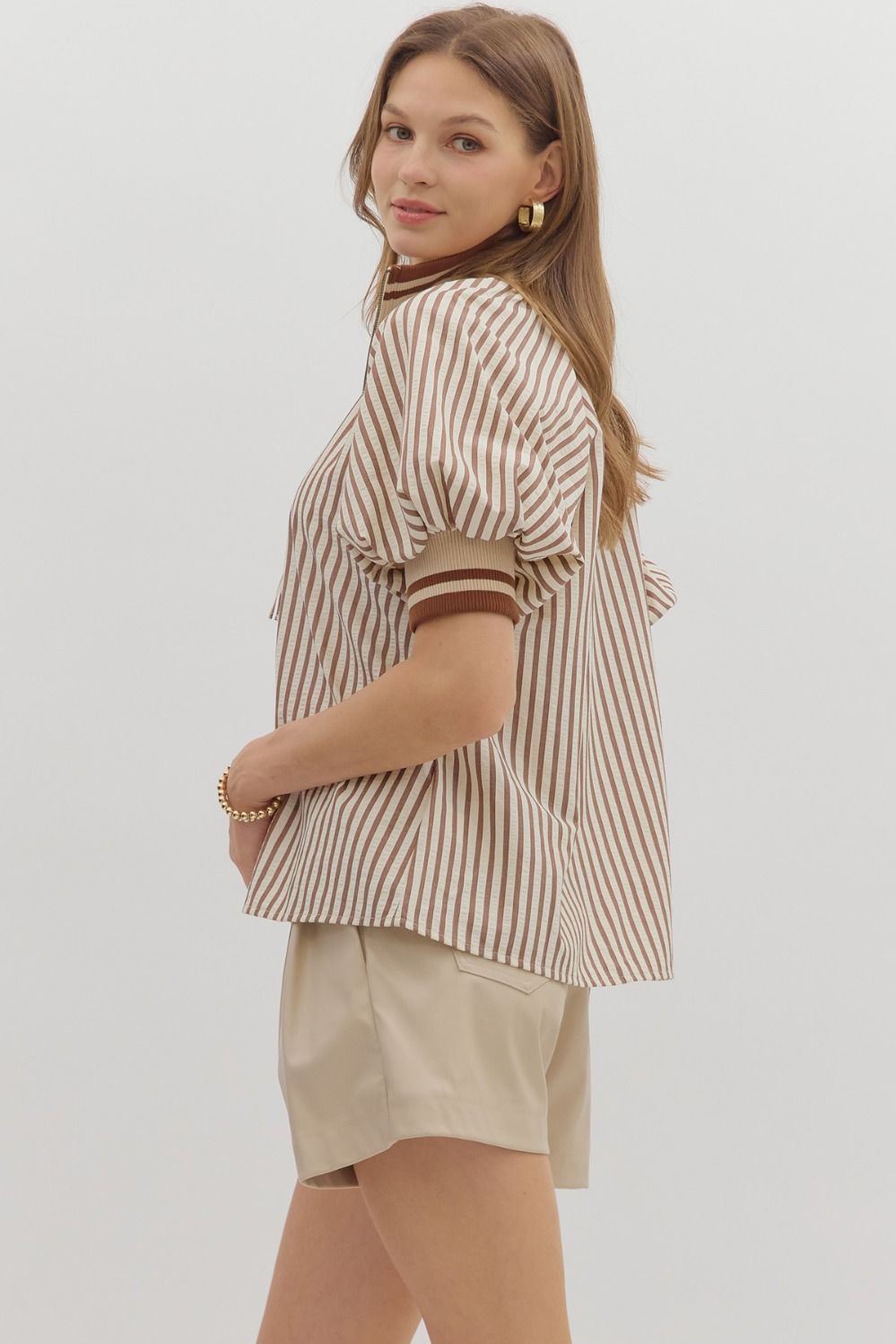 T28130 Stripe Pattern Top