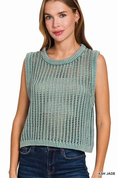 TWW-2484Y Fishnet Sweater Vest