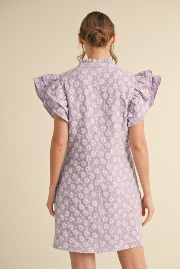 G13075 Floral Embroidered Dress