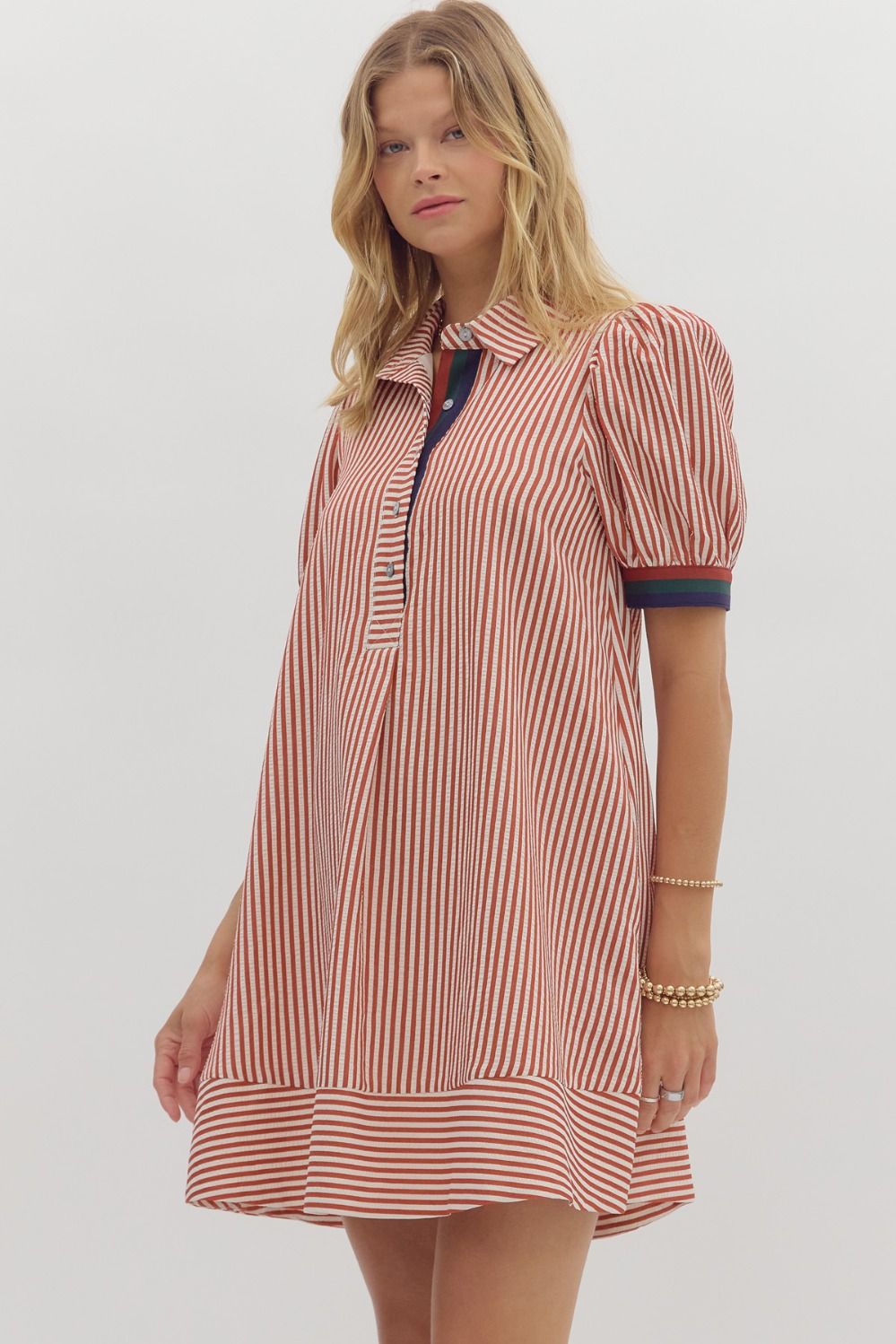 D25817 Stripe Pattern Dress