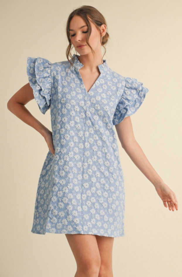 G13075 Floral Embroidered Dress