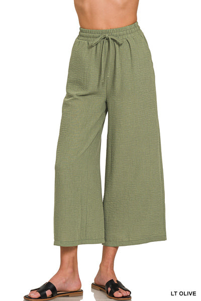 QP-7164D4 Woven Cropped Pants