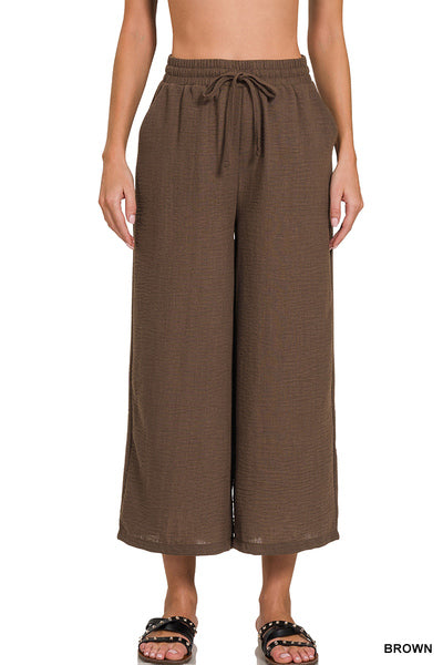 QP-7164D4 Woven Cropped Pants