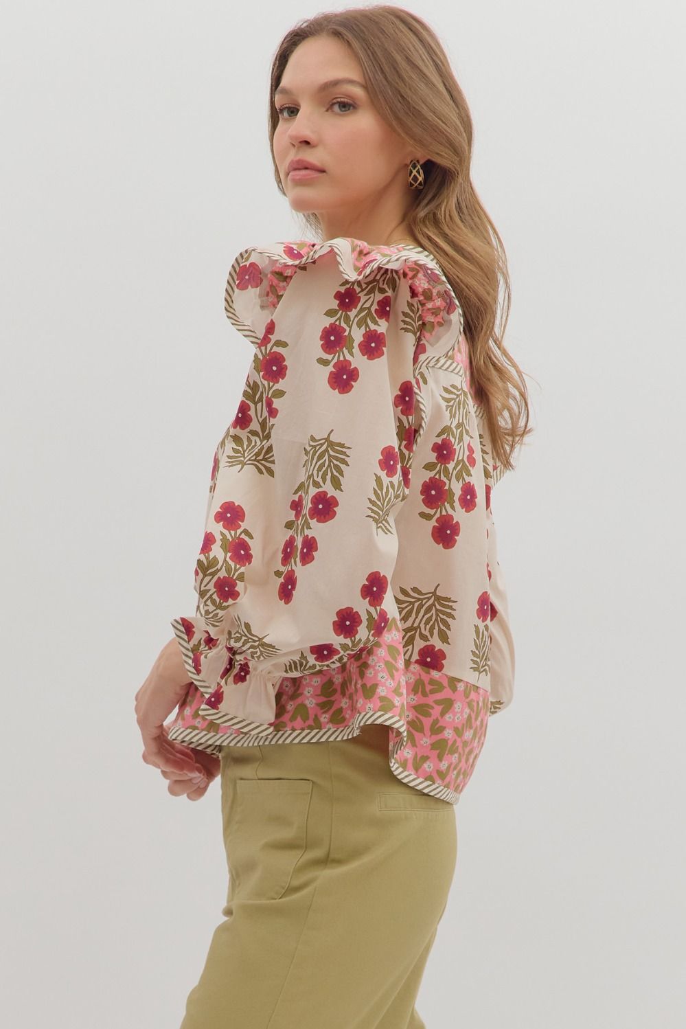 T28295 Multi-Print Long Sleeve Top