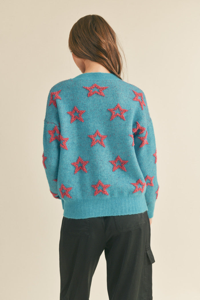 MSW10238 Textured Star Sweater