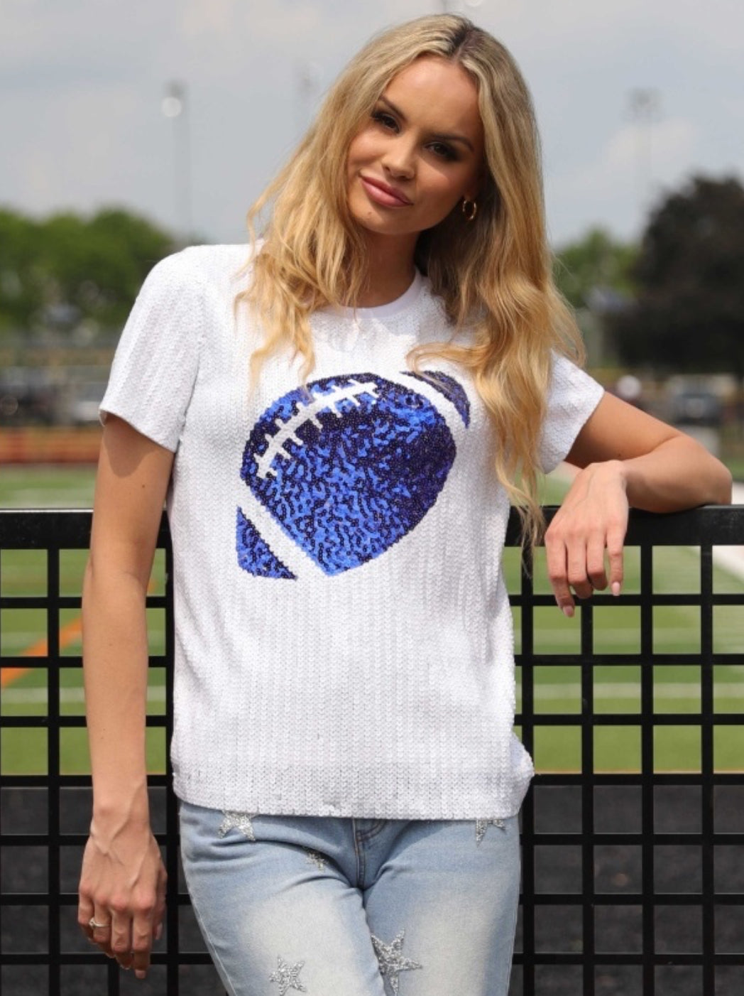 T230303 Football Sequin Top