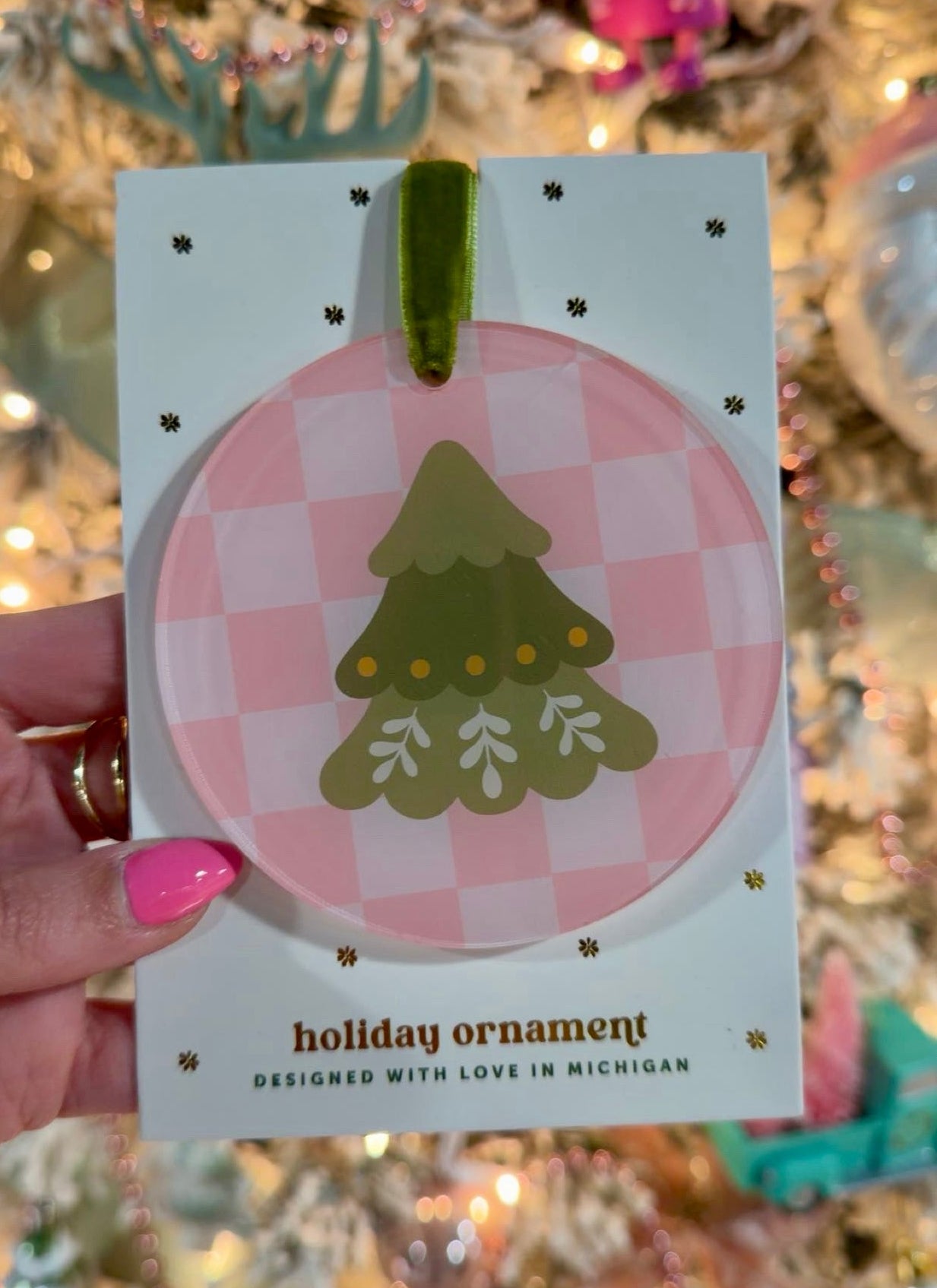 Christmas Tree and Check Ornament