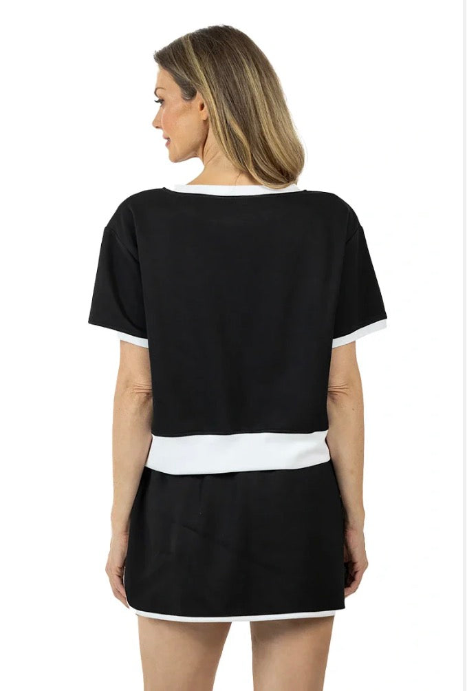 Black and White Skort Set