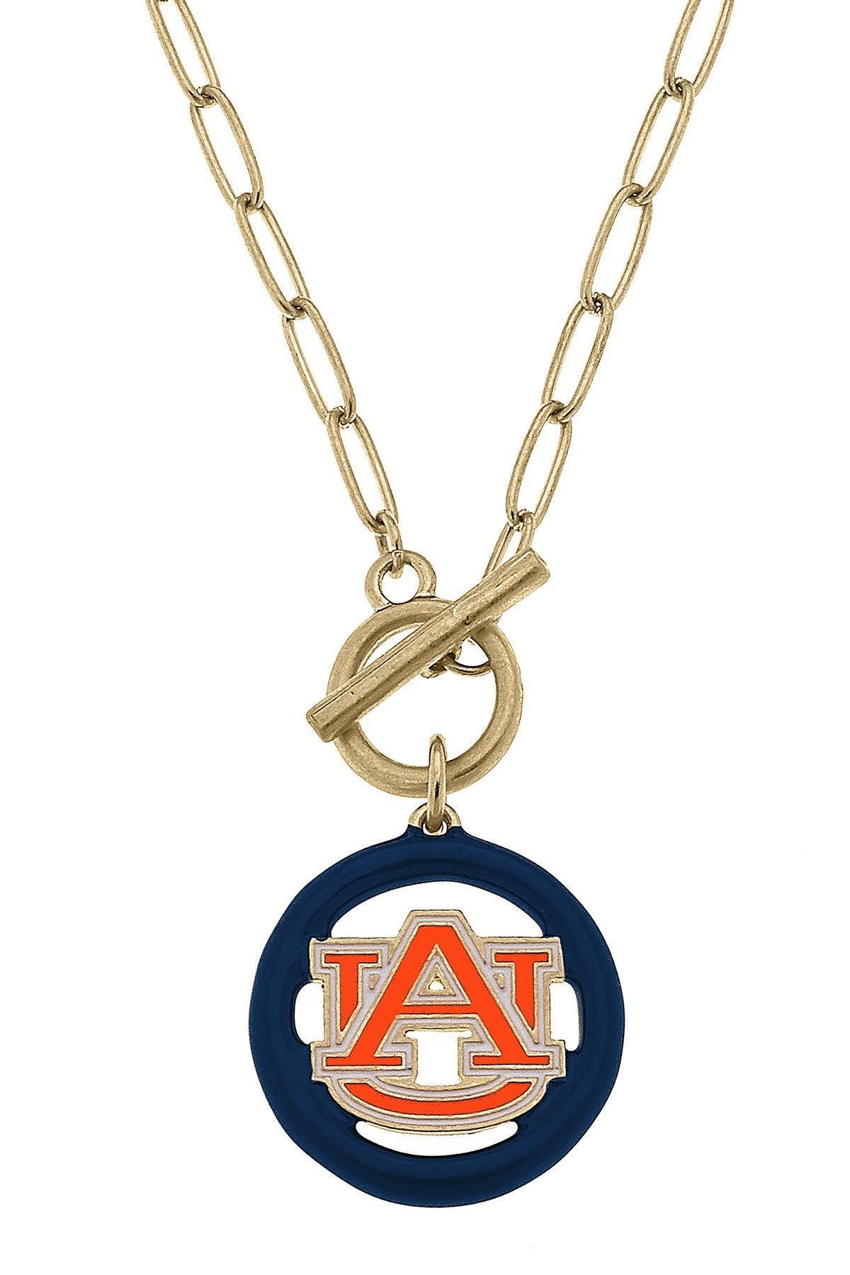 Auburn Tigers Enamel Logo T-Bar 16” Necklace