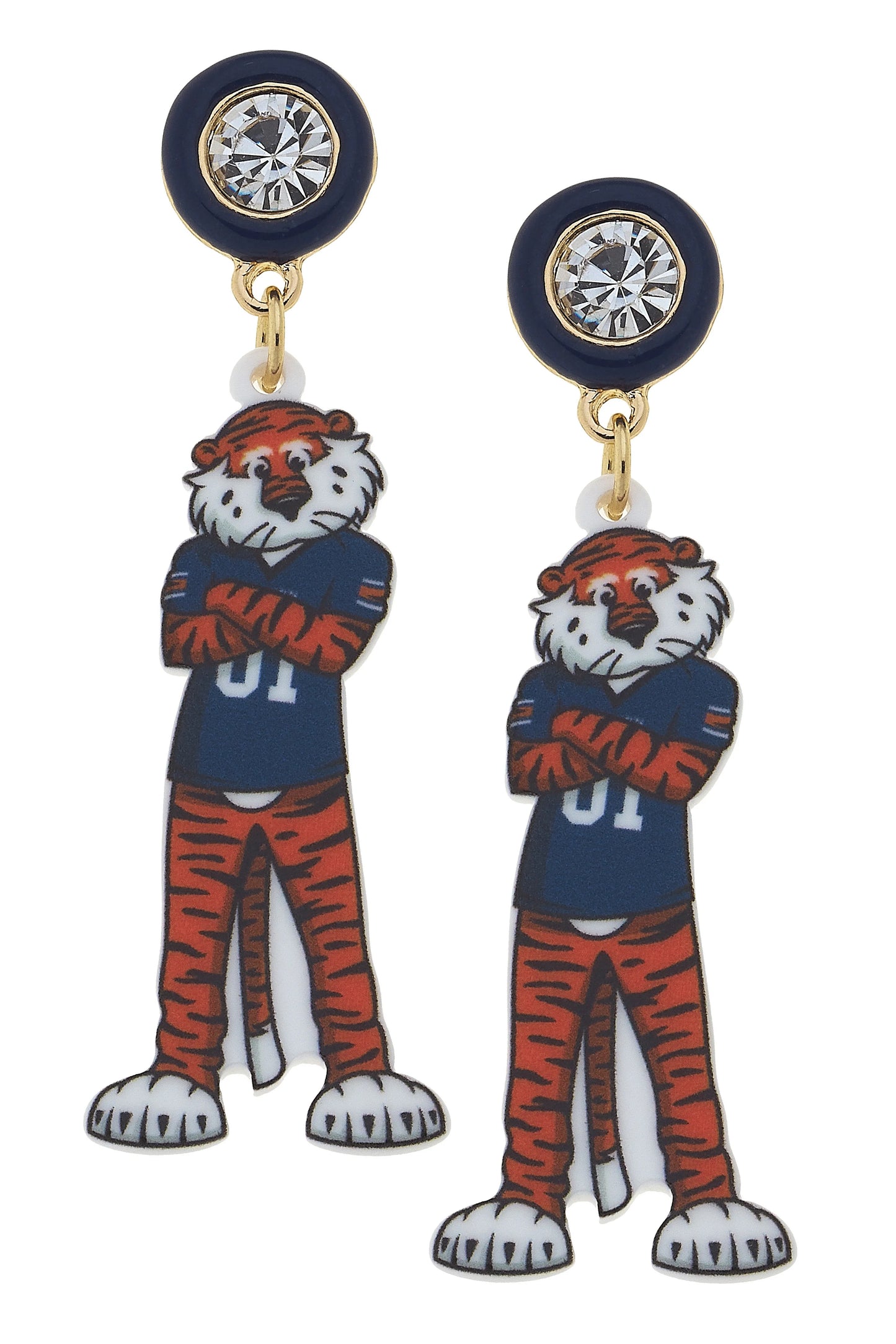 Auburn Aubie The Tiger Resin Mascot Earrings