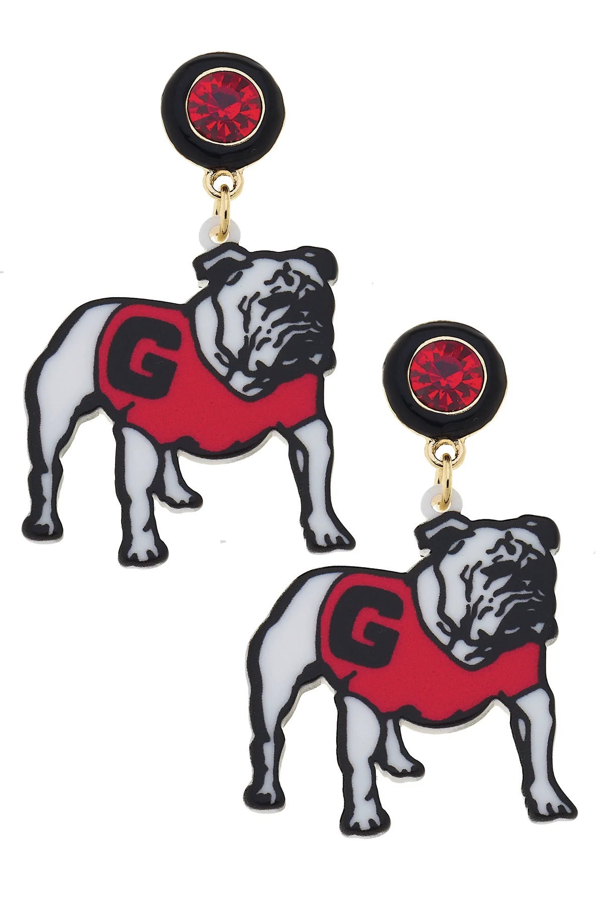 Georgia Hairy Dawg Resin Mascot Earrings