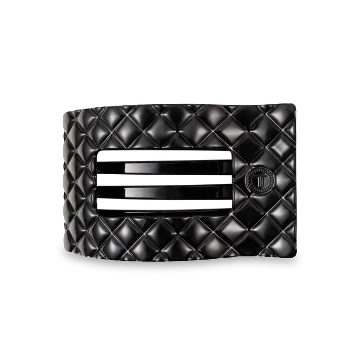 TELETIES Medium Quilted Flat Rectangle Hair Clip