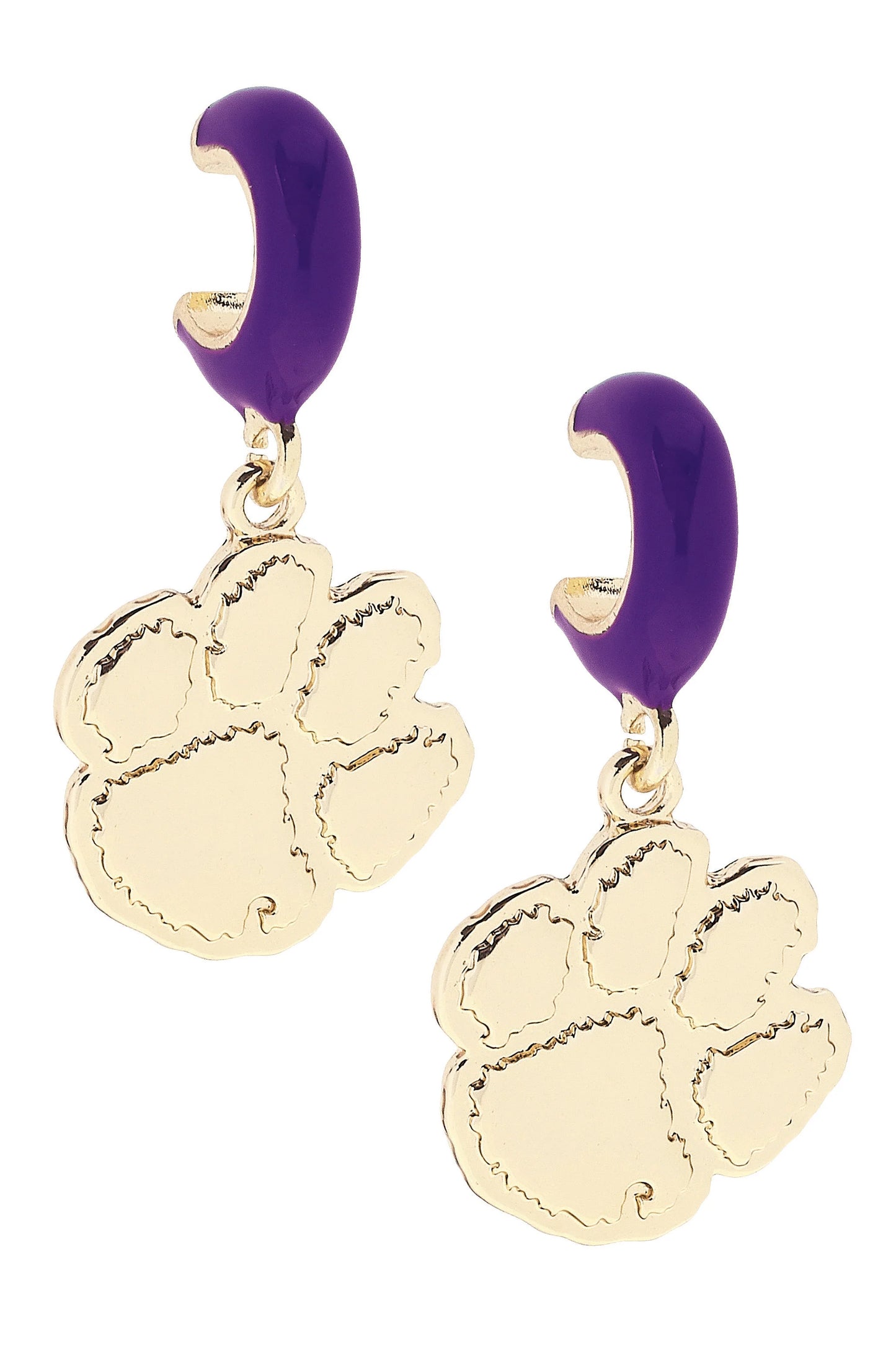 Tigers Logo Huggie Hoop Earrings