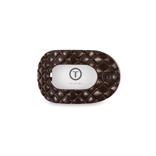 TELETIES Quilted Large Flat Round Hair Clip