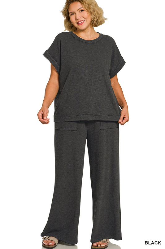 CTCP-3462X5 Curvy Solid Pants Set